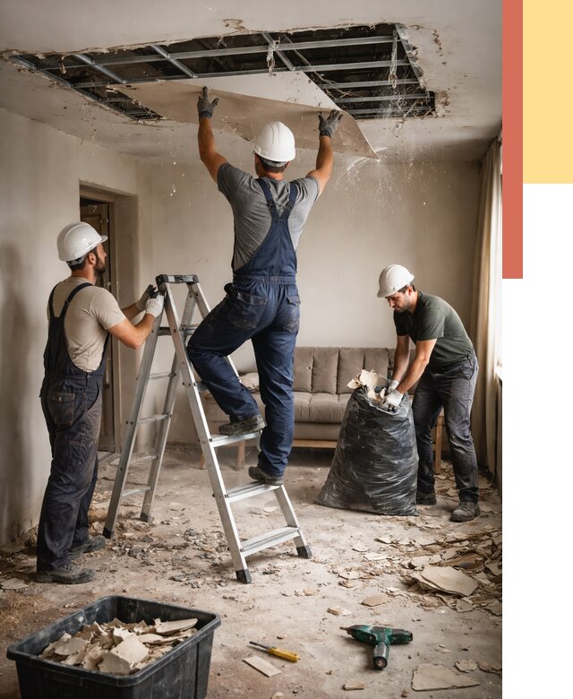 Демонтаж гипсокартонного потолка в Конаково от 426 руб. за м2 — ОТДЕЛОЧНИК-Кнк