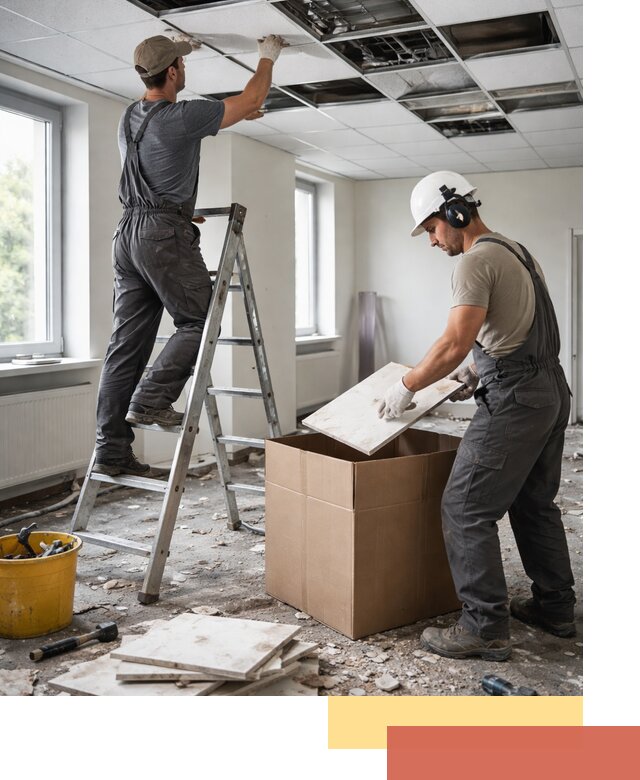 Демонтаж потолочной плитки в Конаково быстро и аккуратно