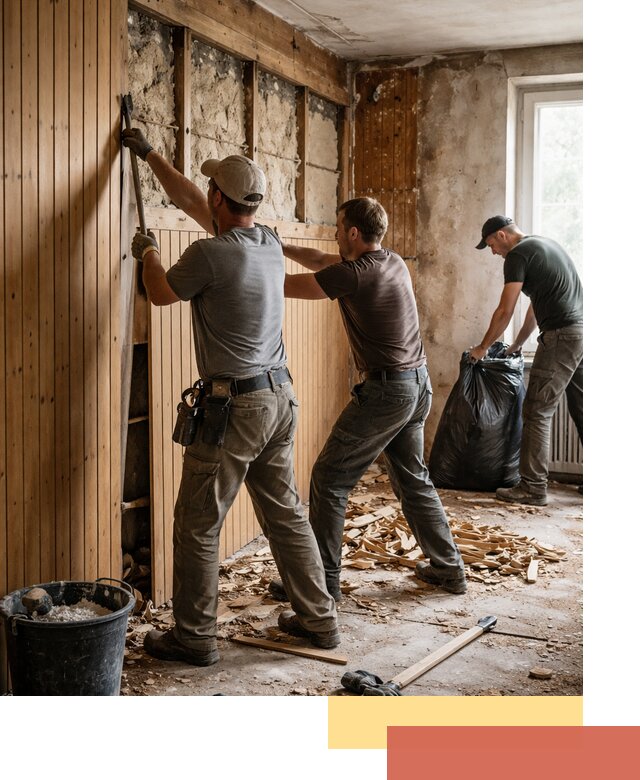 Демонтаж вагонки и вывоз материалов в Конаково