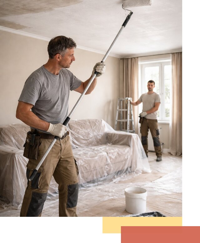 Грунтовка потолка в Конаково — подготовка под покраску и отделку