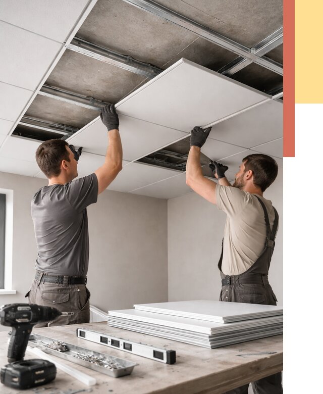 Монтаж кассетного потолка в Конаково от 4562 руб/м2 — установка и сборка | ОТДЕЛОЧНИК-Кнк