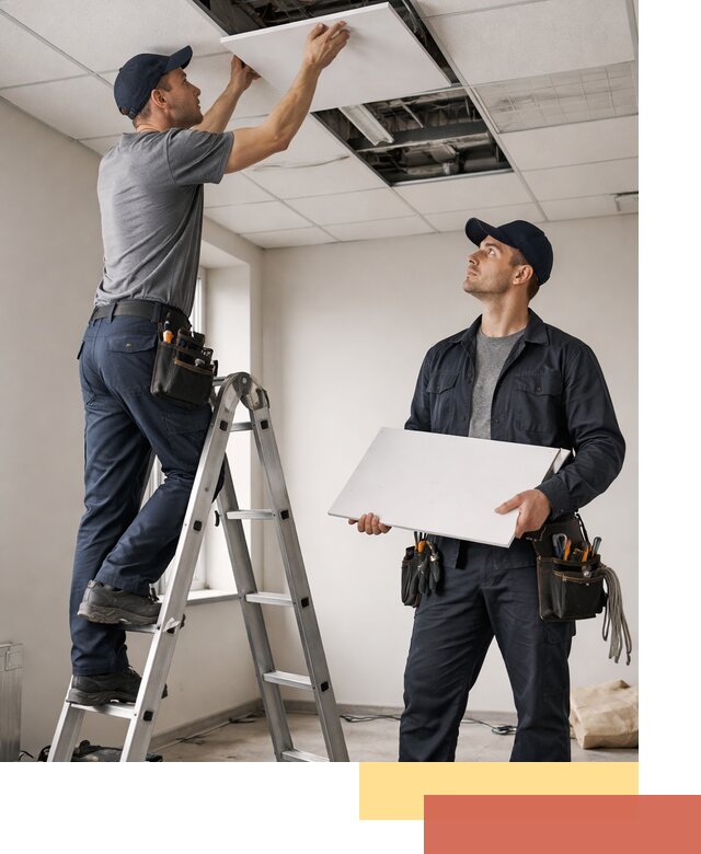 Обслуживание подвесного потолка в Конаково — ремонт и чистка