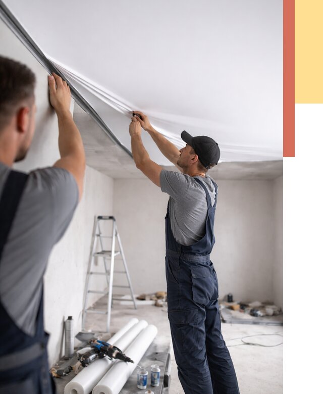 Монтаж матового натяжного потолка в Конаково от 4562 руб./м² — быстро и недорого | ОТДЕЛОЧНИК-Кнк