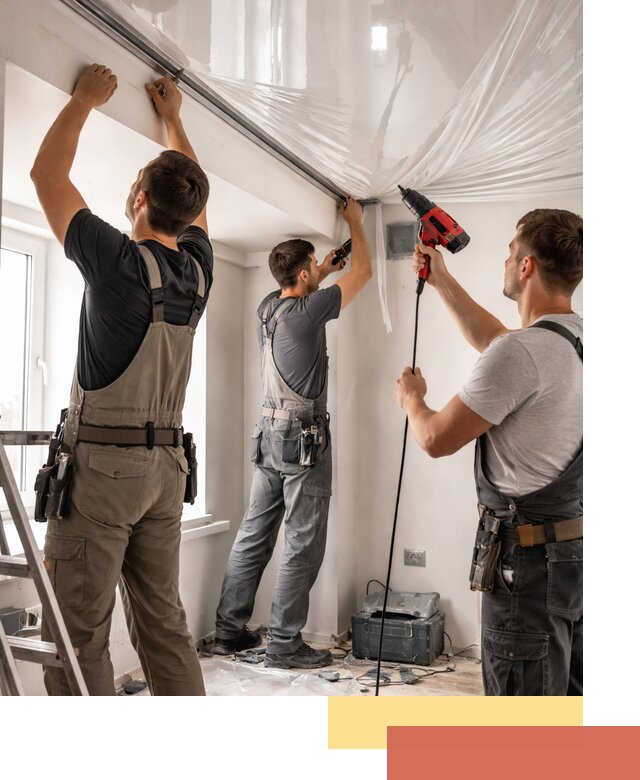 Монтаж глянцевого натяжного потолка в Конаково быстро и качественно