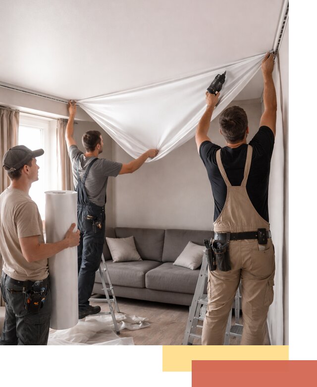 Монтаж сатинового натяжного потолка в Конаково качественно и быстро