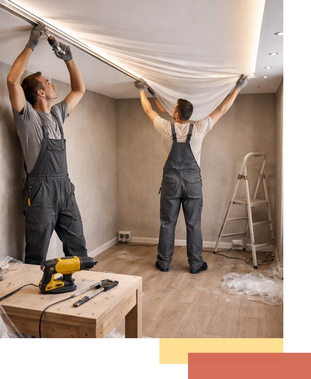 Монтаж натяжного потолка с подсветкой в Конаково цена и сроки