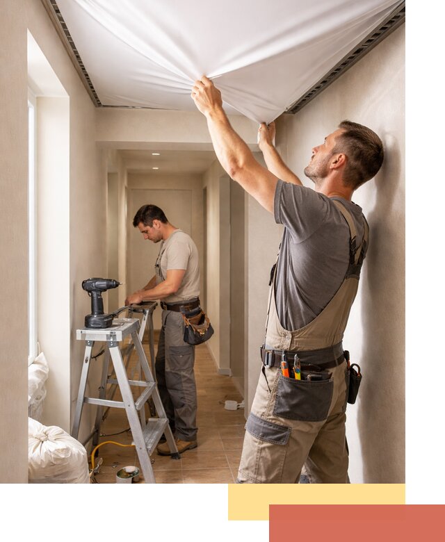 Монтаж натяжного потолка в прихожей в Конаково