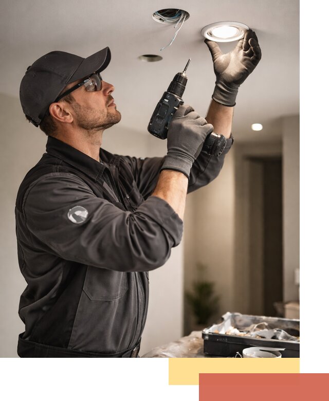 Установка точечных светильников в натяжной потолок в Конаково