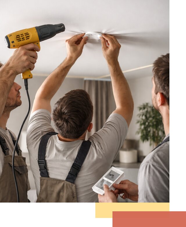 Ремонт прокола полотна натяжного потолка в Конаково