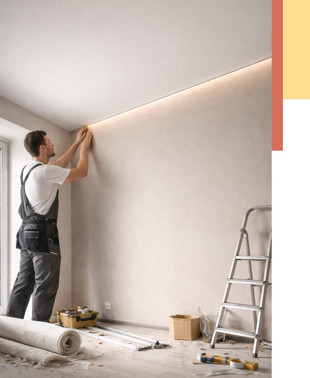 Теневые натяжные потолки в Конаково от 8312 руб. под ключ | ОТДЕЛОЧНИК-Кнк