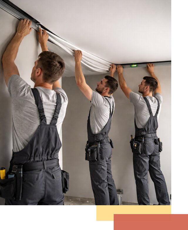 Теневые натяжные потолки в Конаково: монтаж и отделка быстро и качественно