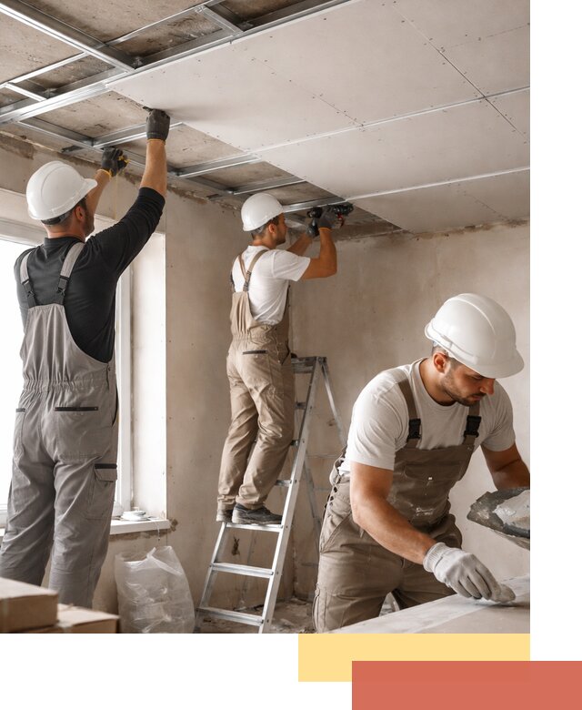 Одноуровневый потолок из гипсокартона в Конаково — монтаж и отделка