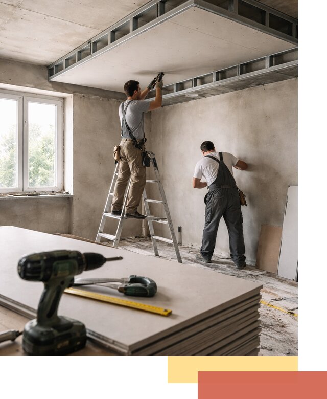 Двухуровневый потолок из гипсокартона в Конаково