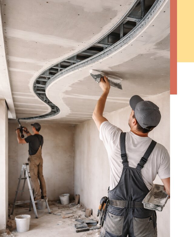 Криволинейный потолок из гипсокартона в Конаково от 2129 руб./м2 | ОТДЕЛОЧНИК-Кнк