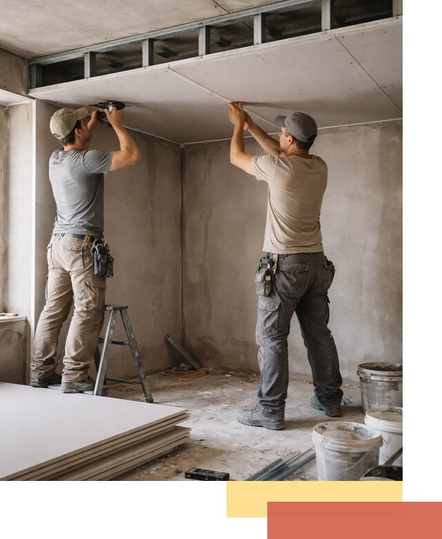 Короб из гипсокартона на потолке под ключ в Конаково