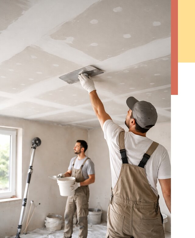 Шпаклевка потолка из гипсокартона в Конаково от 3244 руб./м2 — услуги под ключ | ОТДЕЛОЧНИК-Кнк