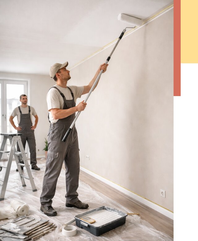 Покраска потолка из гипсокартона в Конаково от 4562 руб./м2 — услуги под ключ | ОТДЕЛОЧНИК-Кнк