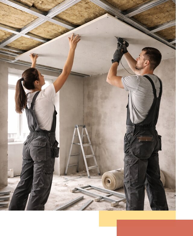 Звукоизоляция потолка из ГКЛ в Конаково профессионально и надежно