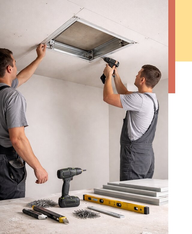 Установка люка в потолок ГКЛ в Конаково от 2534 руб. под ключ | ОТДЕЛОЧНИК-Кнк