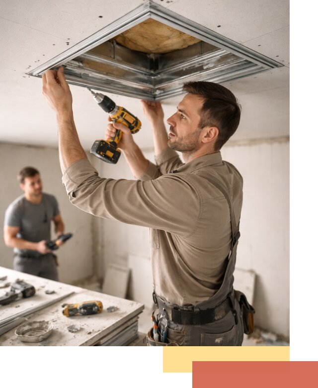 Монтаж люка в потолок из ГКЛ в Конаково