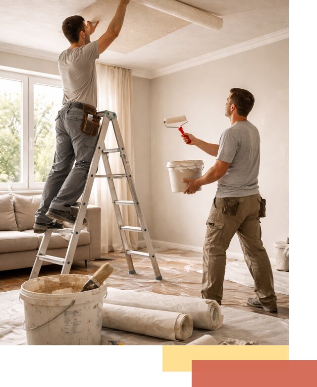 Поклейка обоев на потолок в Конаково — качественно и быстро