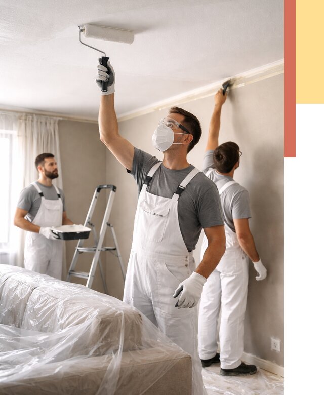 Покраска потолка водоэмельсионной краской в Конаково от 2230 руб/м² — услуги под ключ | ОТДЕЛОЧНИК-Кнк