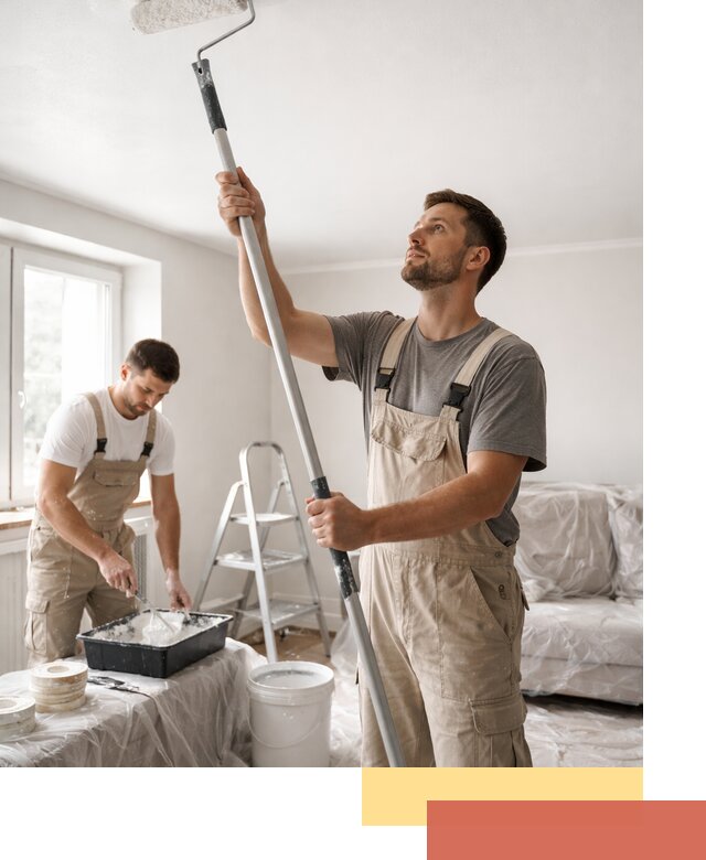 Покраска потолка водоэмульсионной краской в Конаково