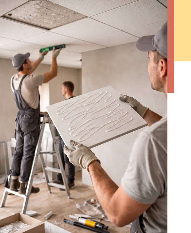 Монтаж потолочной плитки в Конаково от 4562 руб. — быстро и недорого | ОТДЕЛОЧНИК-Кнк