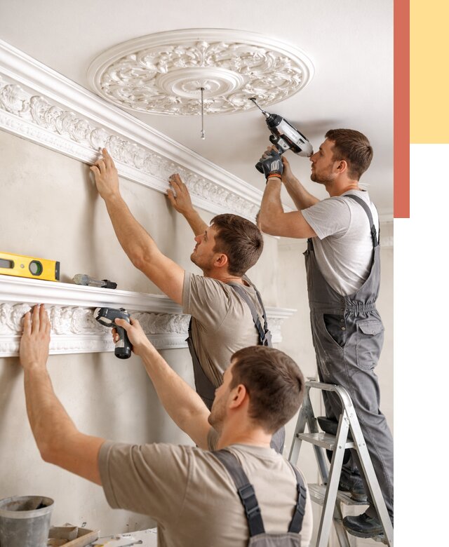 Монтаж лепнины на потолок в Конаково от 3244 руб. быстро и недорого | ОТДЕЛОЧНИК-Кнк