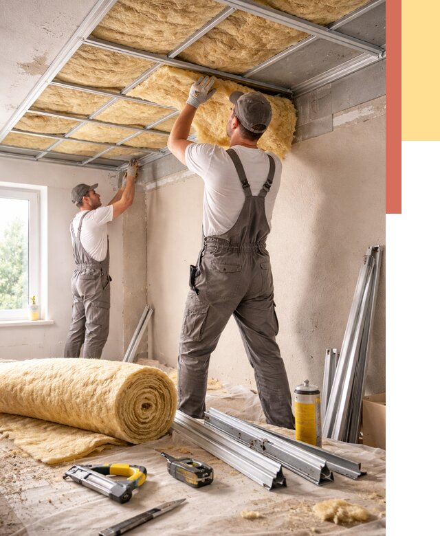 Утепление потолка в Конаково от 7299 руб/м2 — недорого, быстро, под ключ | ОТДЕЛОЧНИК-Кнк