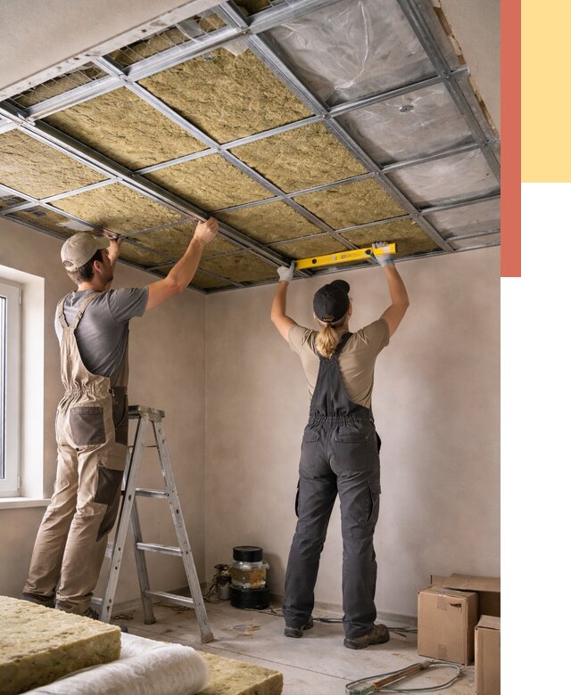 Шумоизоляция потолка в Конаково от 1267 руб. под ключ — услуги ОТДЕЛОЧНИК-Кнк