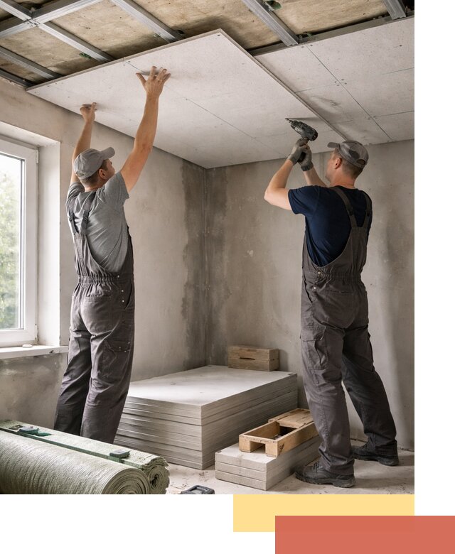 Шумоизоляция потолка панелями ЗИПС в Конаково